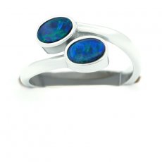 Sterling Silver Ring and 2 Australian Opals