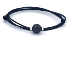 Leather Necklace and 1 Tahitian Pearl Round C 11.9 mm