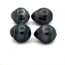 Lot of 4 Tahitian Pearls Ringed C from 9 to 9.5 mm