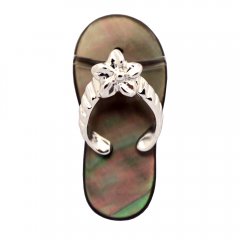 Mother-of-Pearl and Rhodiated Sterling Silver sandal pendant